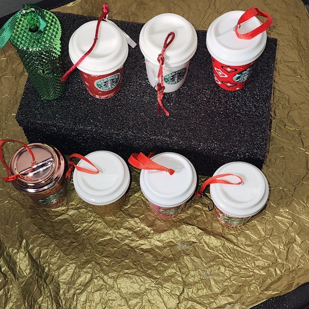 Starbucks Christmas Mini Ceramic Holiday Hanging  Cups Ornaments - Picture 11 of 11